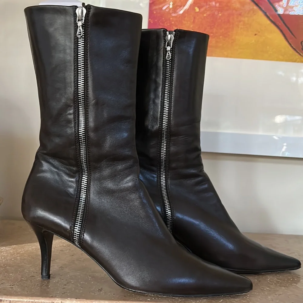 π₯HPπ₯EUC Walter Steiger Handmade Italian Leather boots, Size 38 (71/2 to 8 US) - Picture 1 of 17
